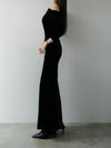 shirring drape velour dress