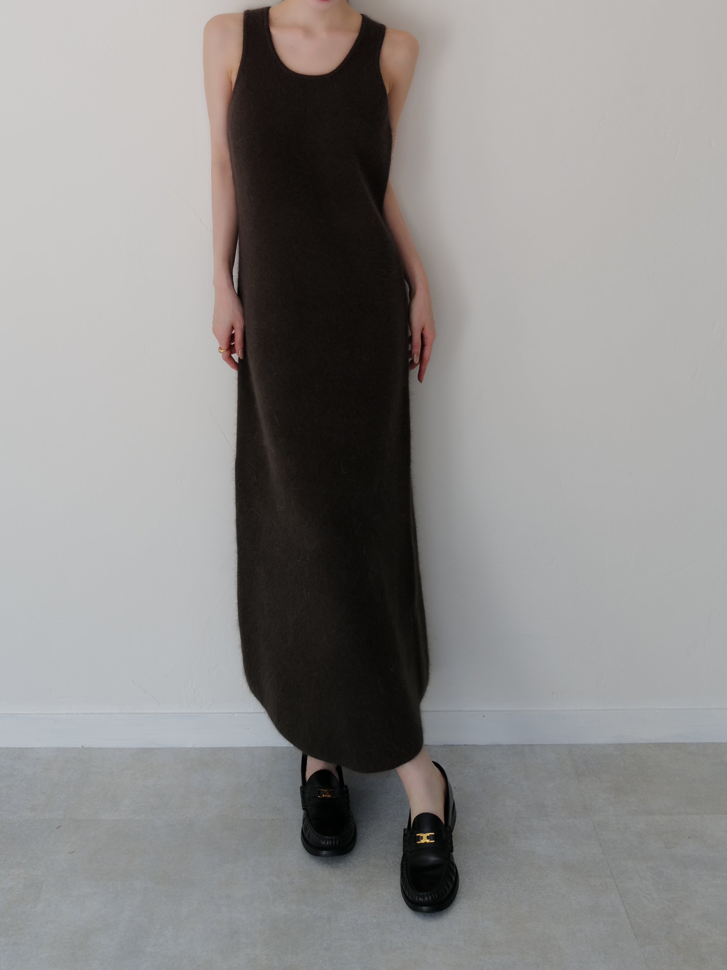 angora maxi knit dress