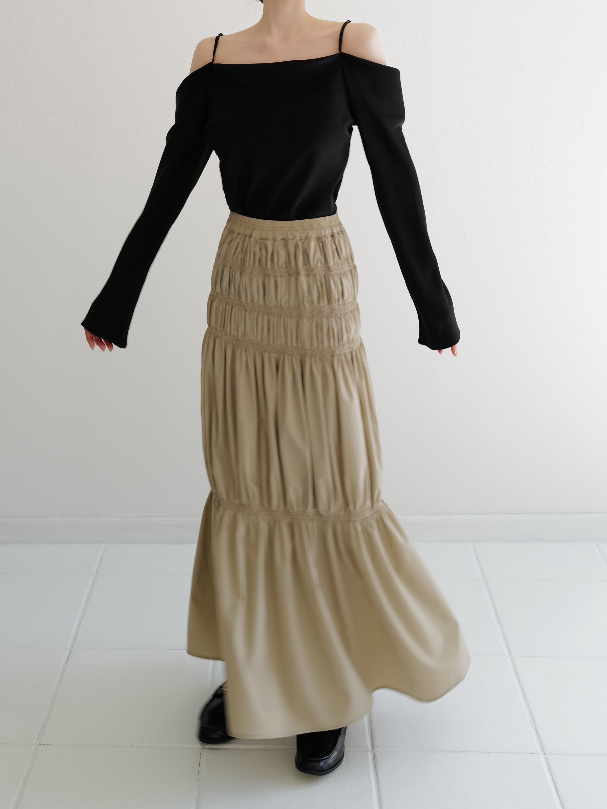 accently tiered long skirt