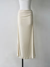 ruched waist long skirt
