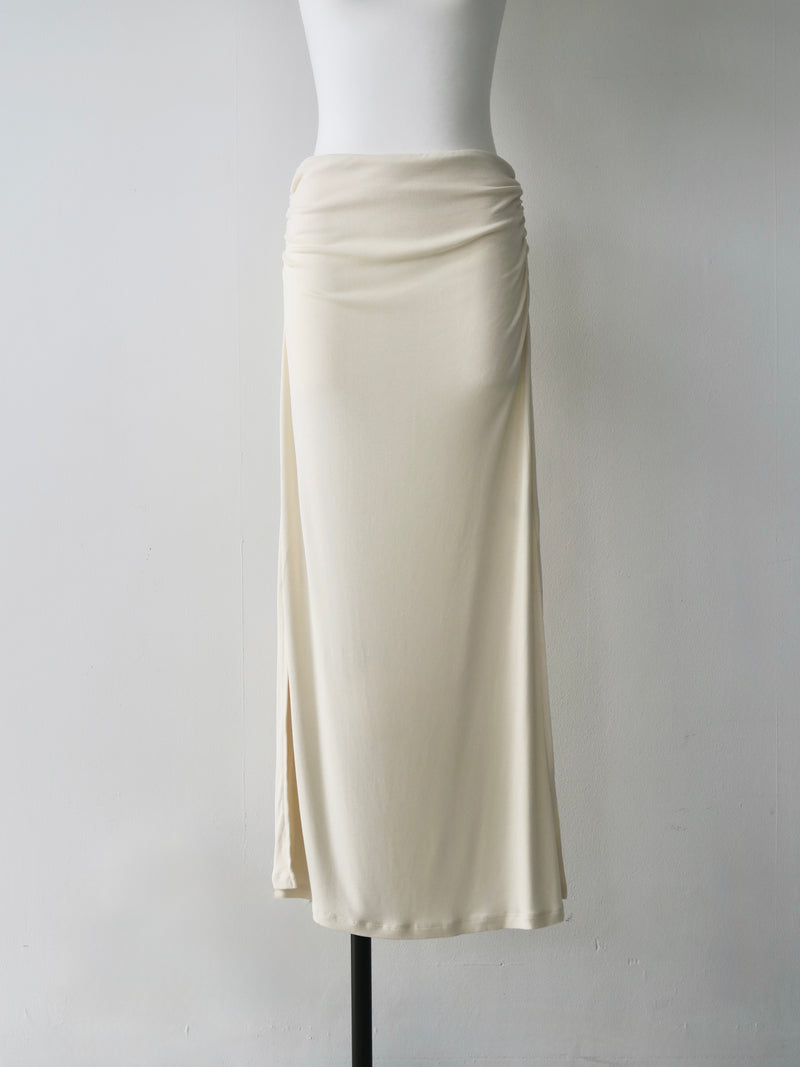 ruched waist long skirt