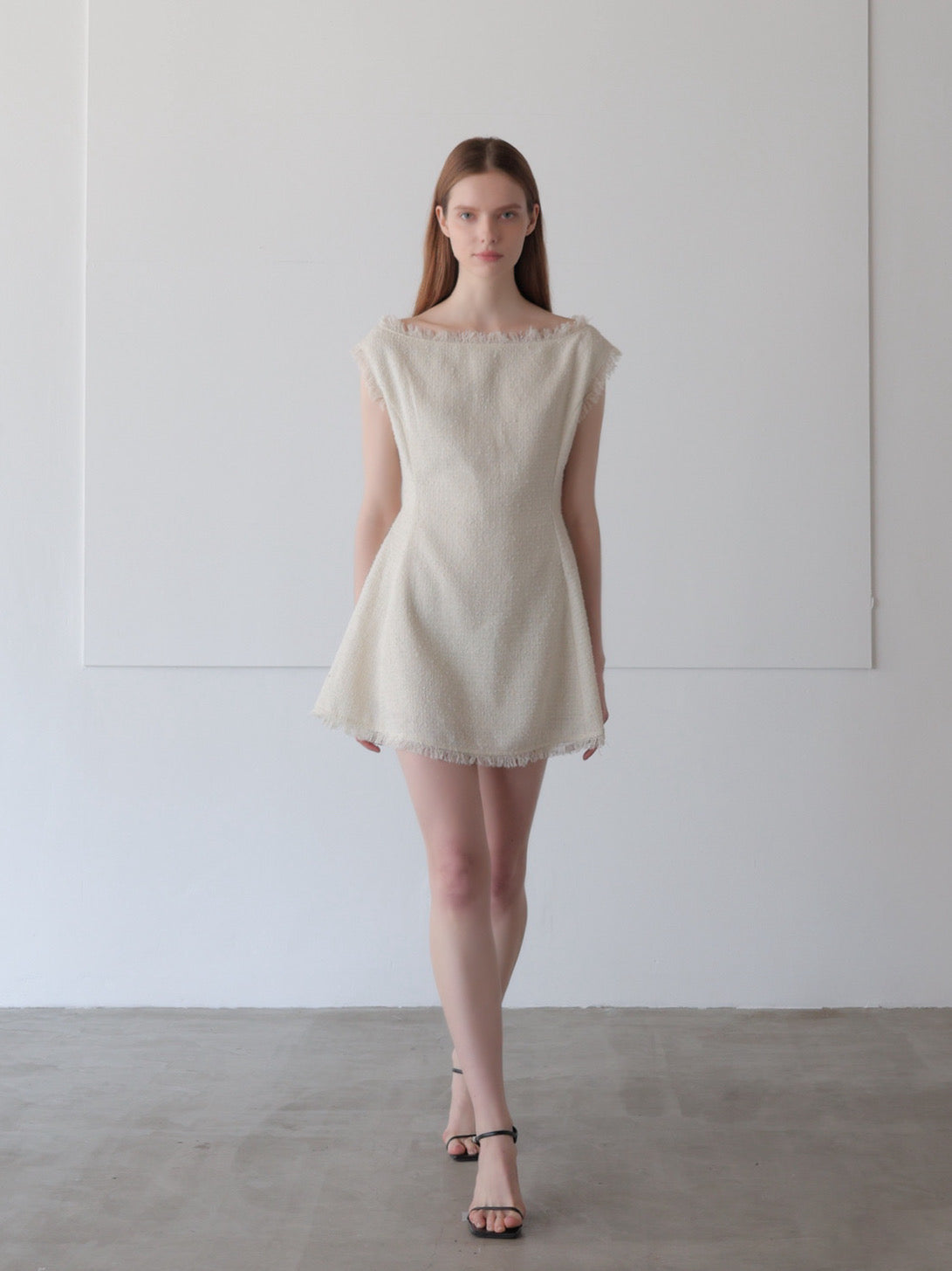 boat neck tweed mini dress (POP UP)