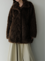 shaggy over sized short coat