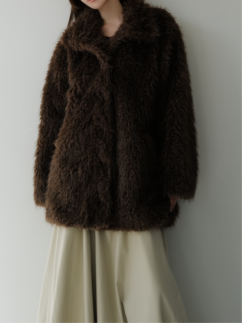 shaggy over sized short coat