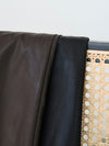 vegan leather v neck dress