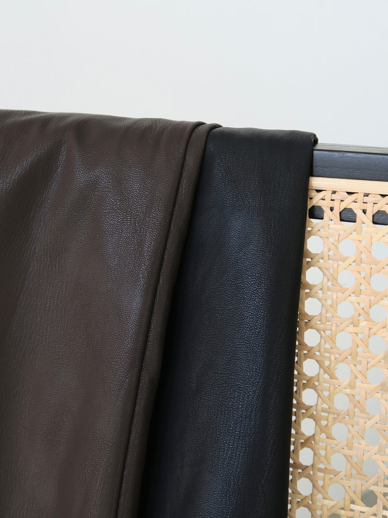 vegan leather v neck dress