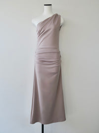 one shoulder ruched dress
