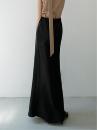 silky satin long skirt