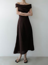 tencel drape off-shoulder dress