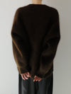 round neck raccoon knit