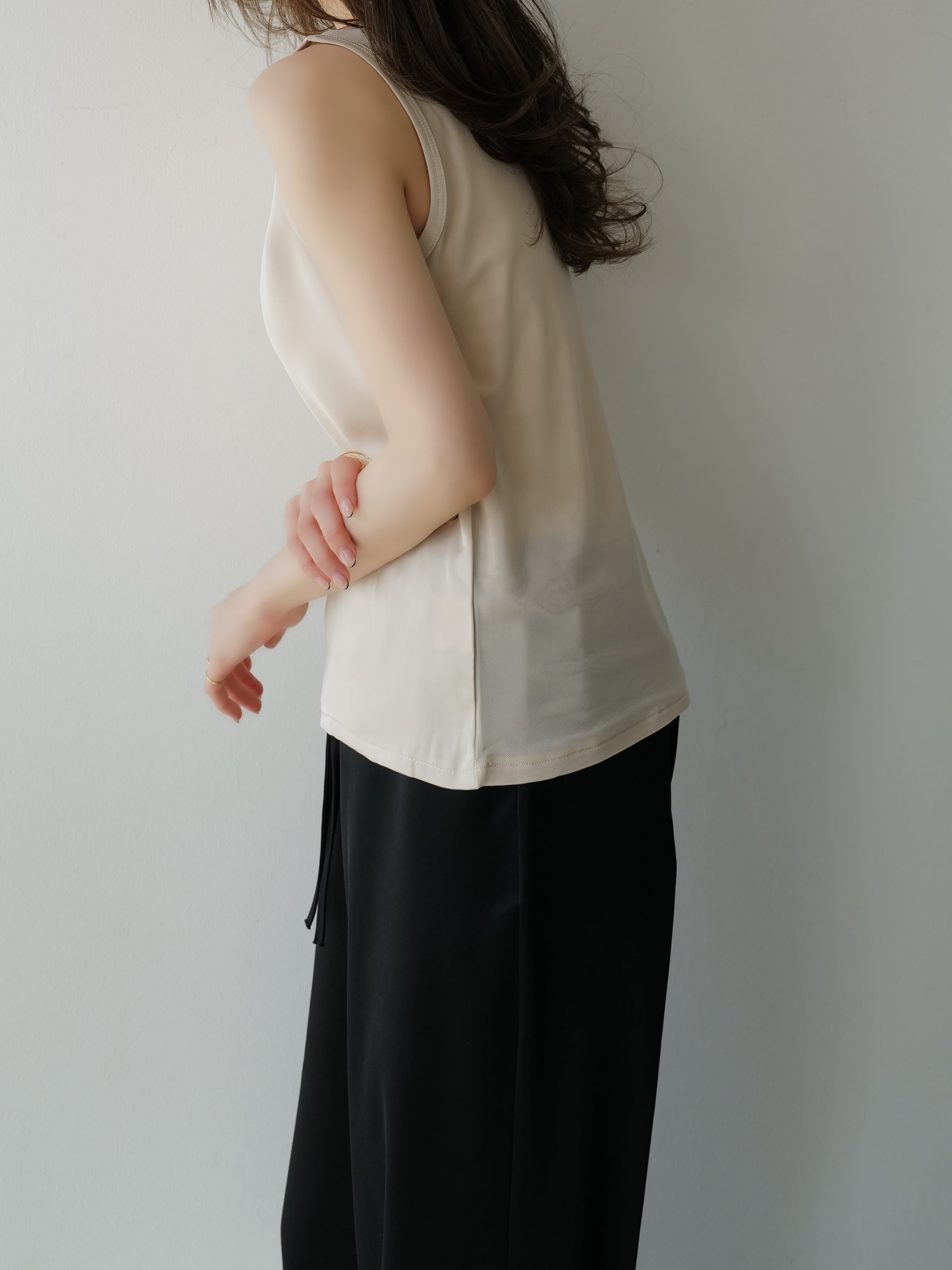 lace trim satin cami tops