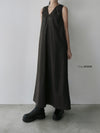 vegan leather v neck dress