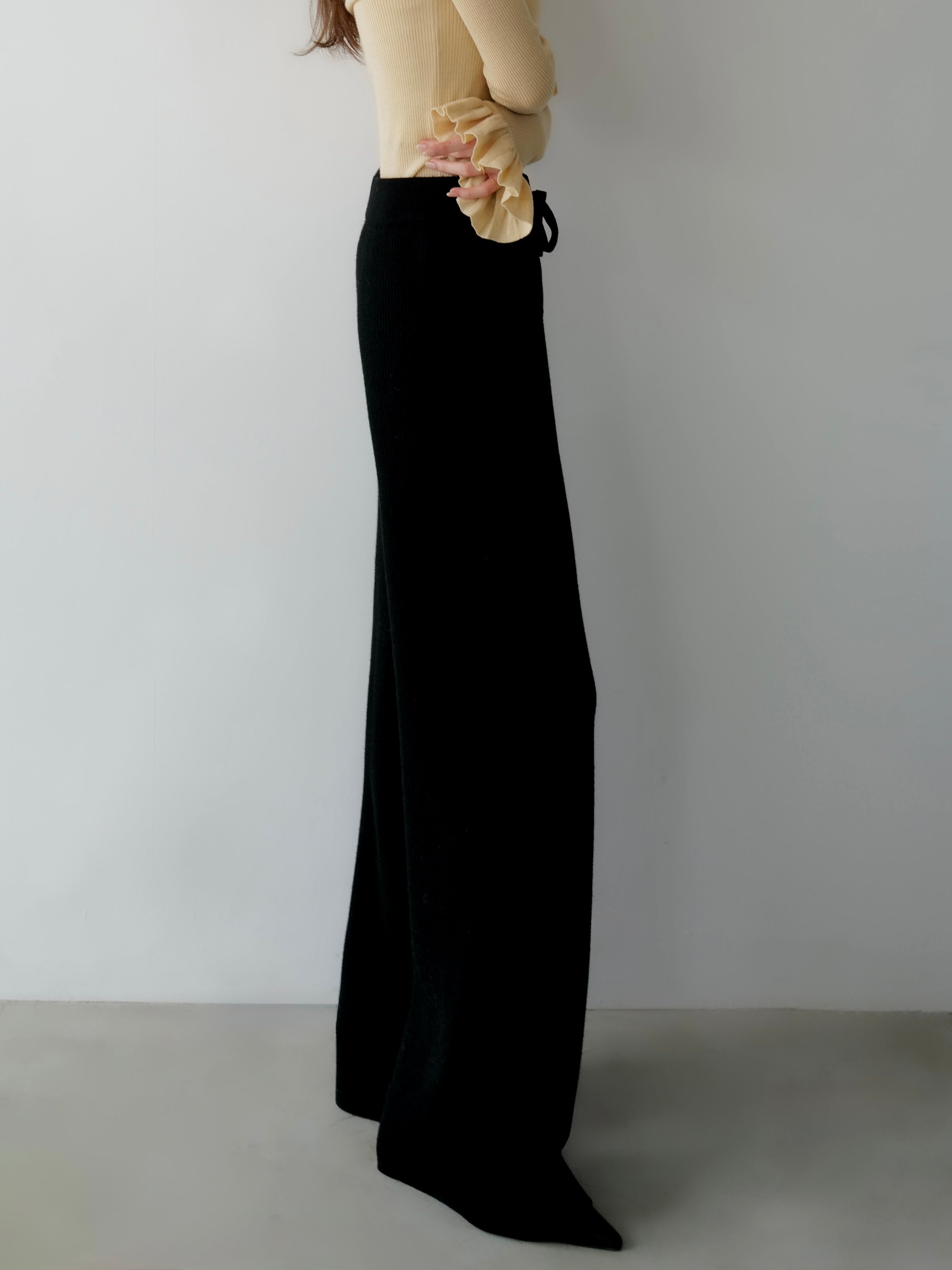 sample sale / brushed seed stitch knit pants