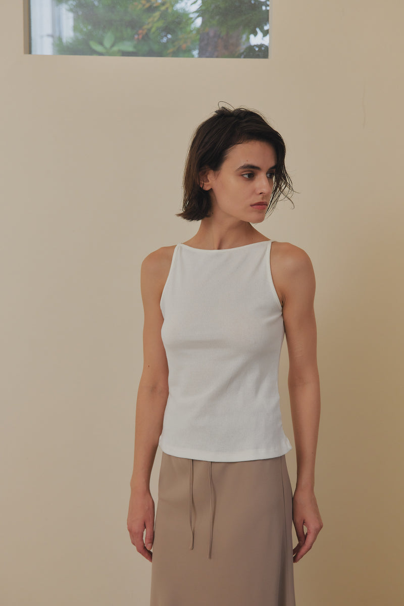 boat neck sleeveless top