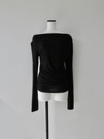cowl silhouette stretching tops