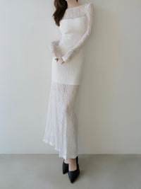 romantic lace sheer back dress