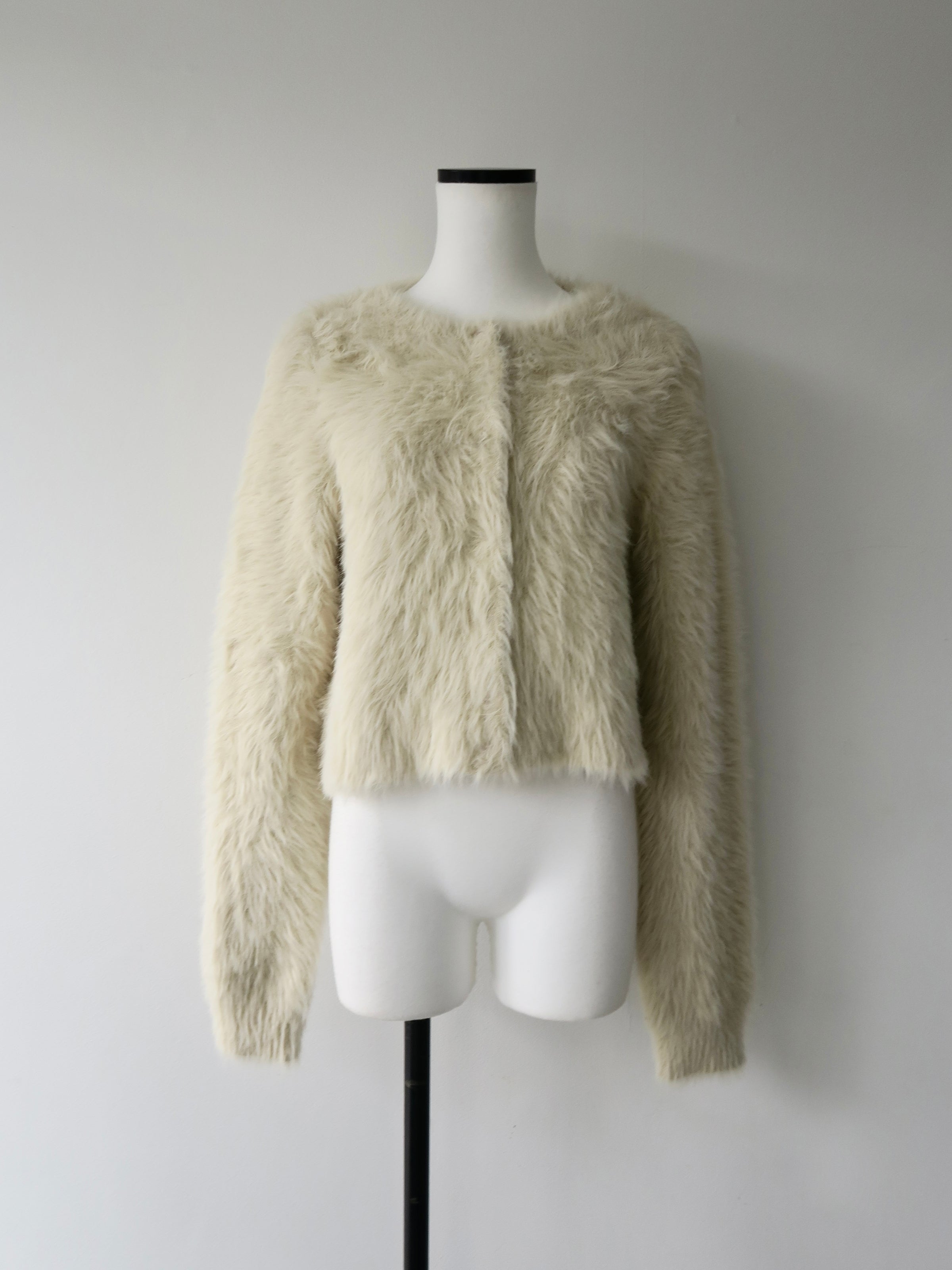 mink-like fur cardigan
