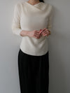 raccoon wool drape neck knit