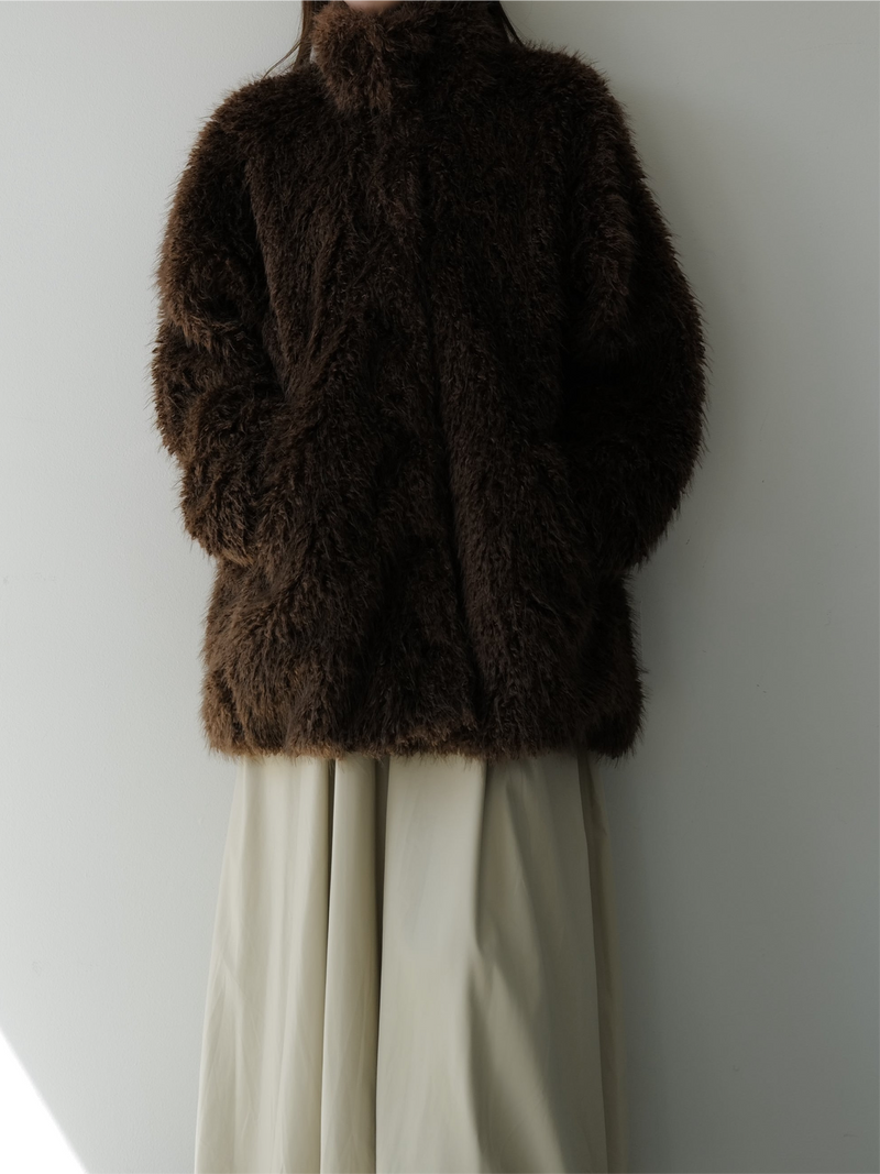 shaggy over sized short coat
