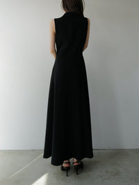shawl collar sleeveless dress