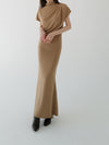 mock neck drape dress