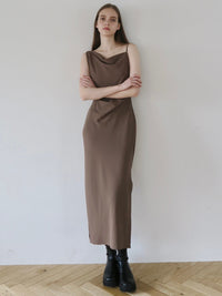 asymmetry drape cami dress