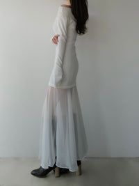 sheer layered maxi dress