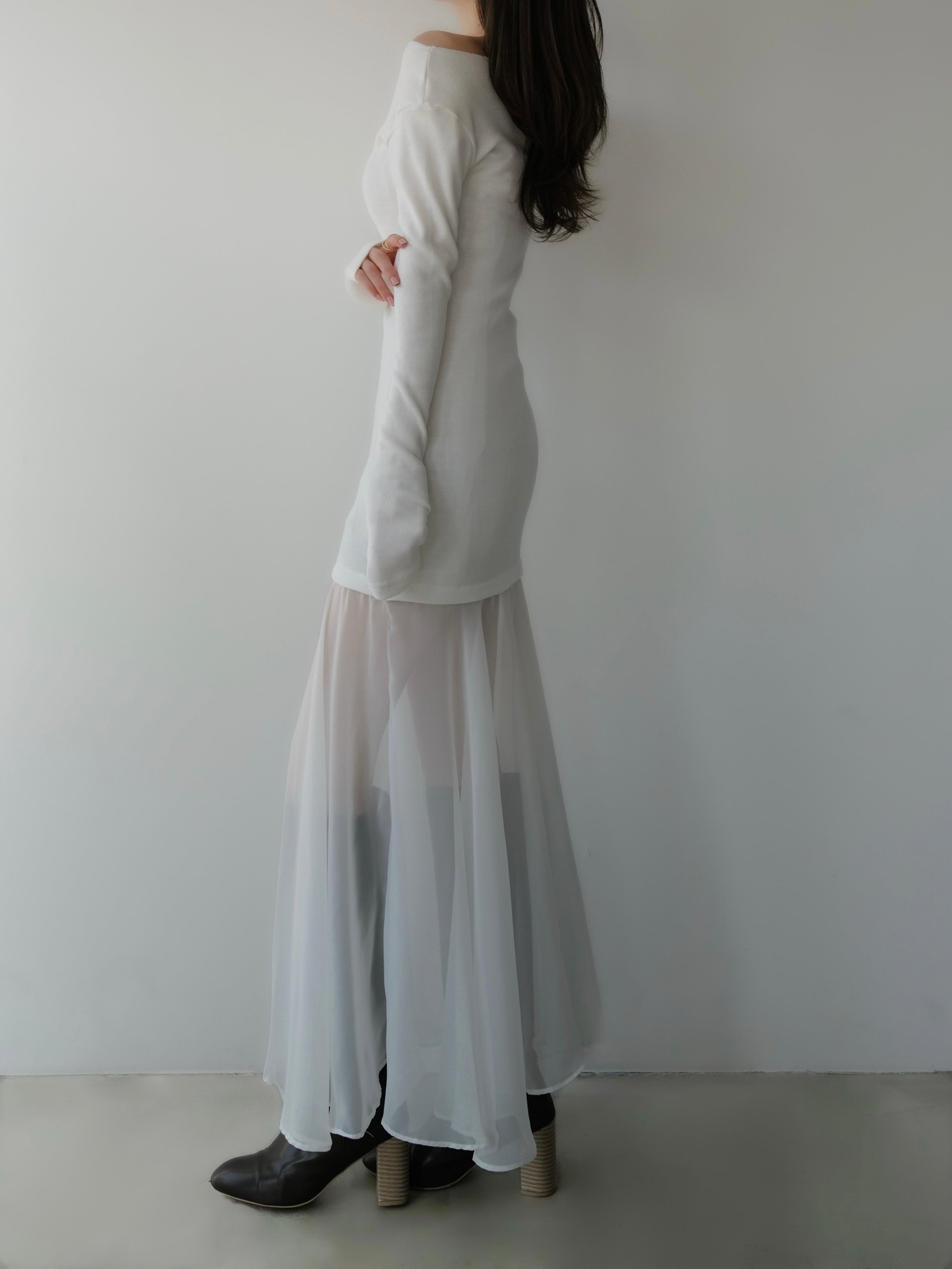 sheer layered maxi dress