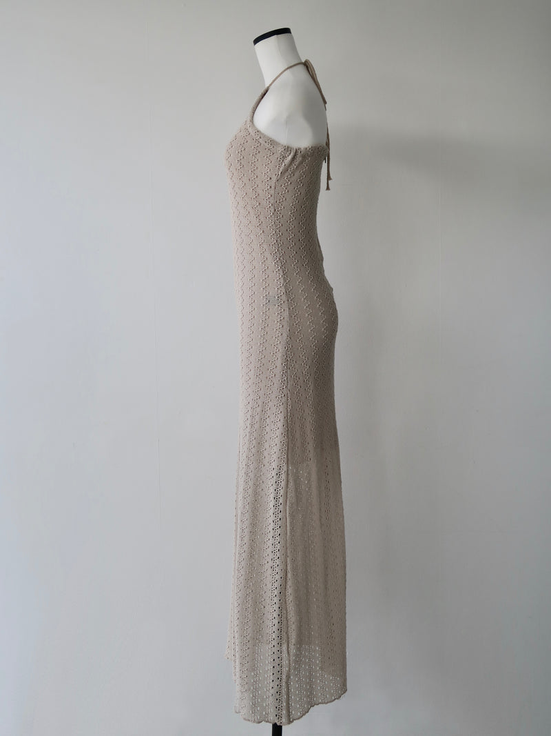 openwork halter dress