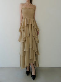 frill tiered maxi dress