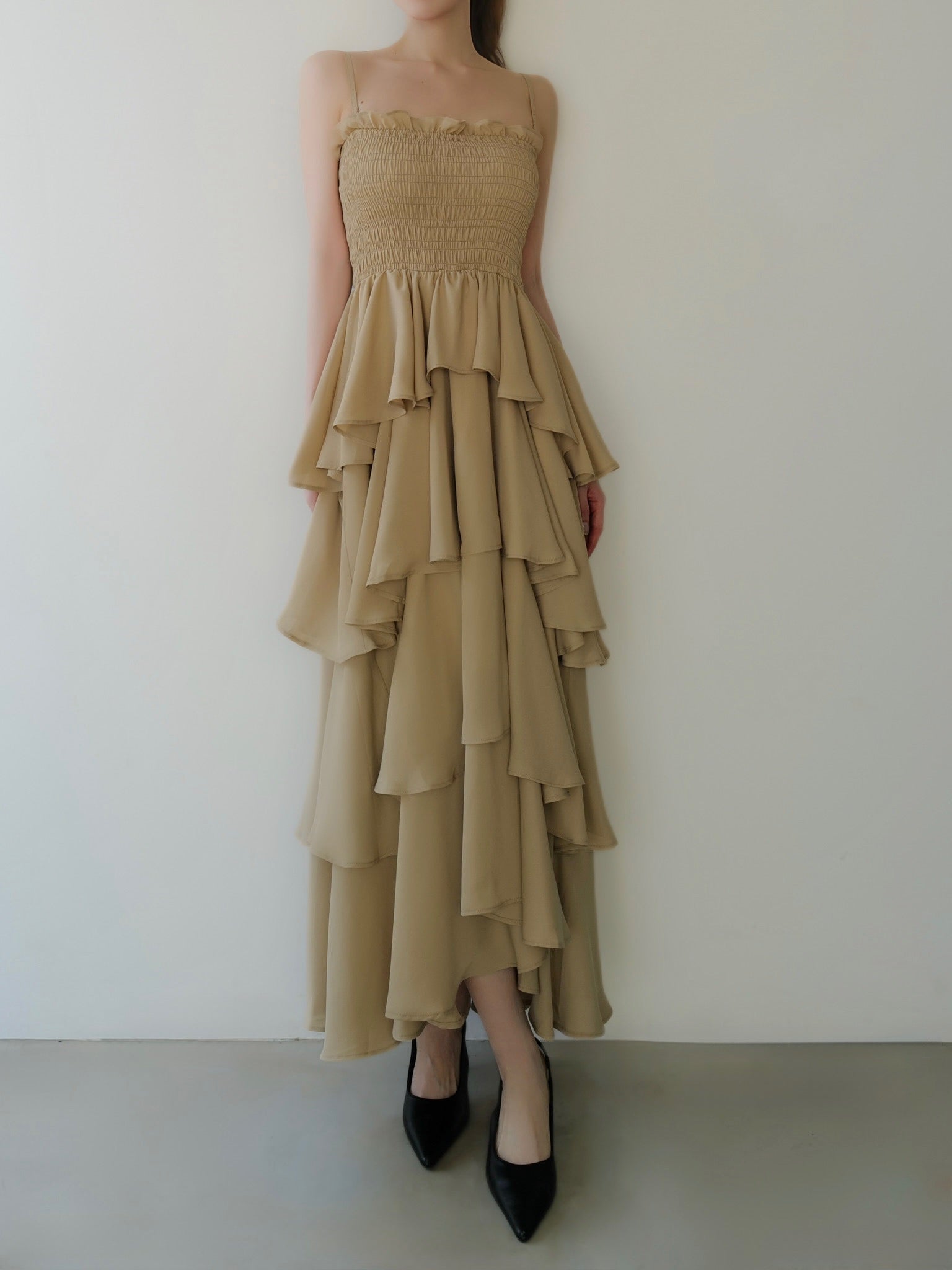 frill tiered maxi dress