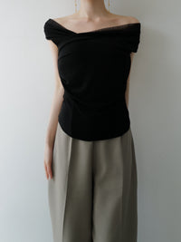 sheer draped sleeveless top