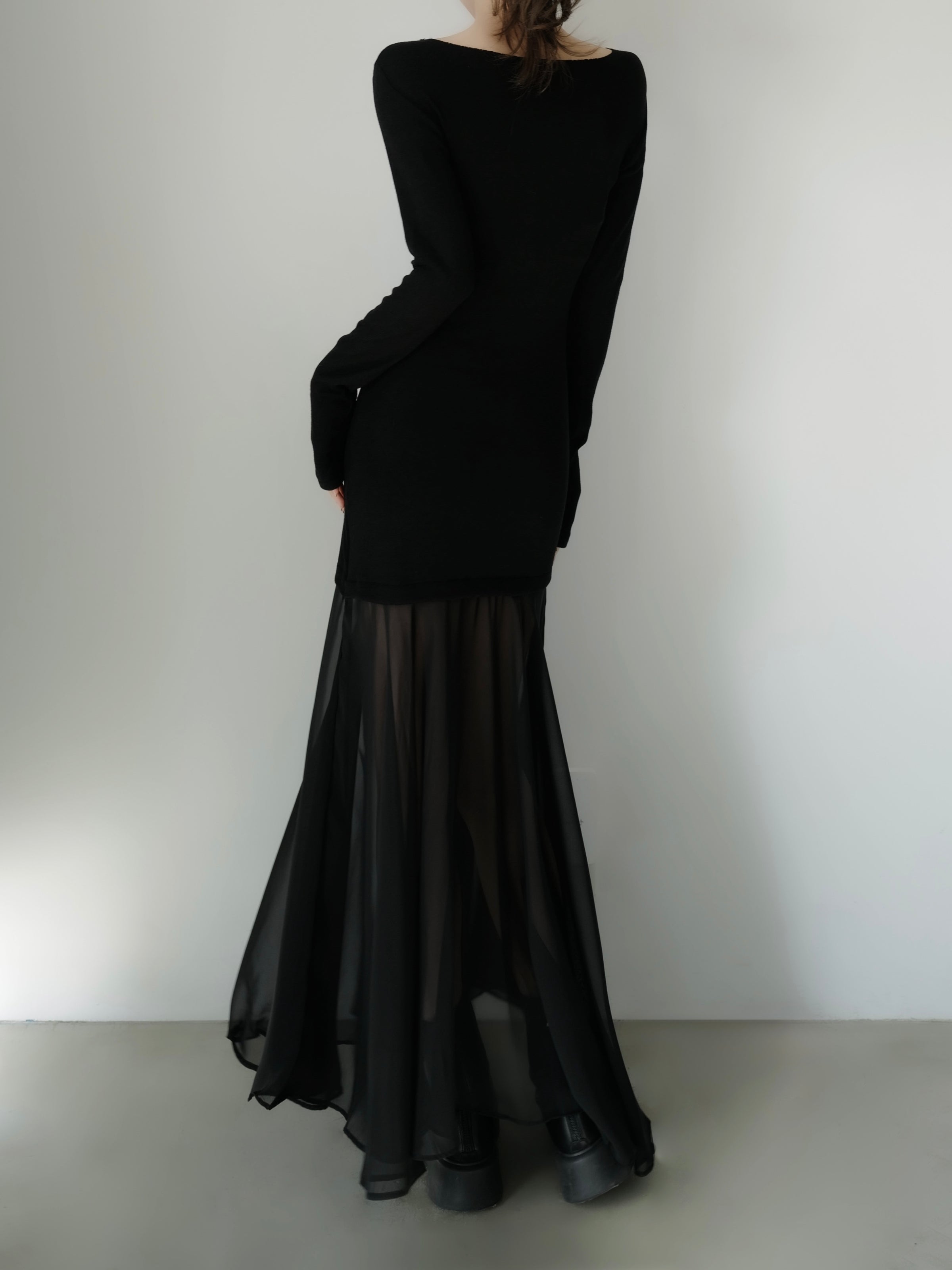 sheer layered maxi dress