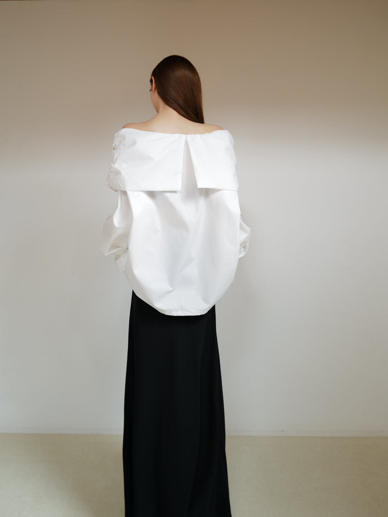 off shoulder gather blouse