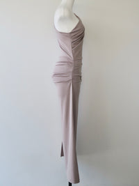 one shoulder ruched dress