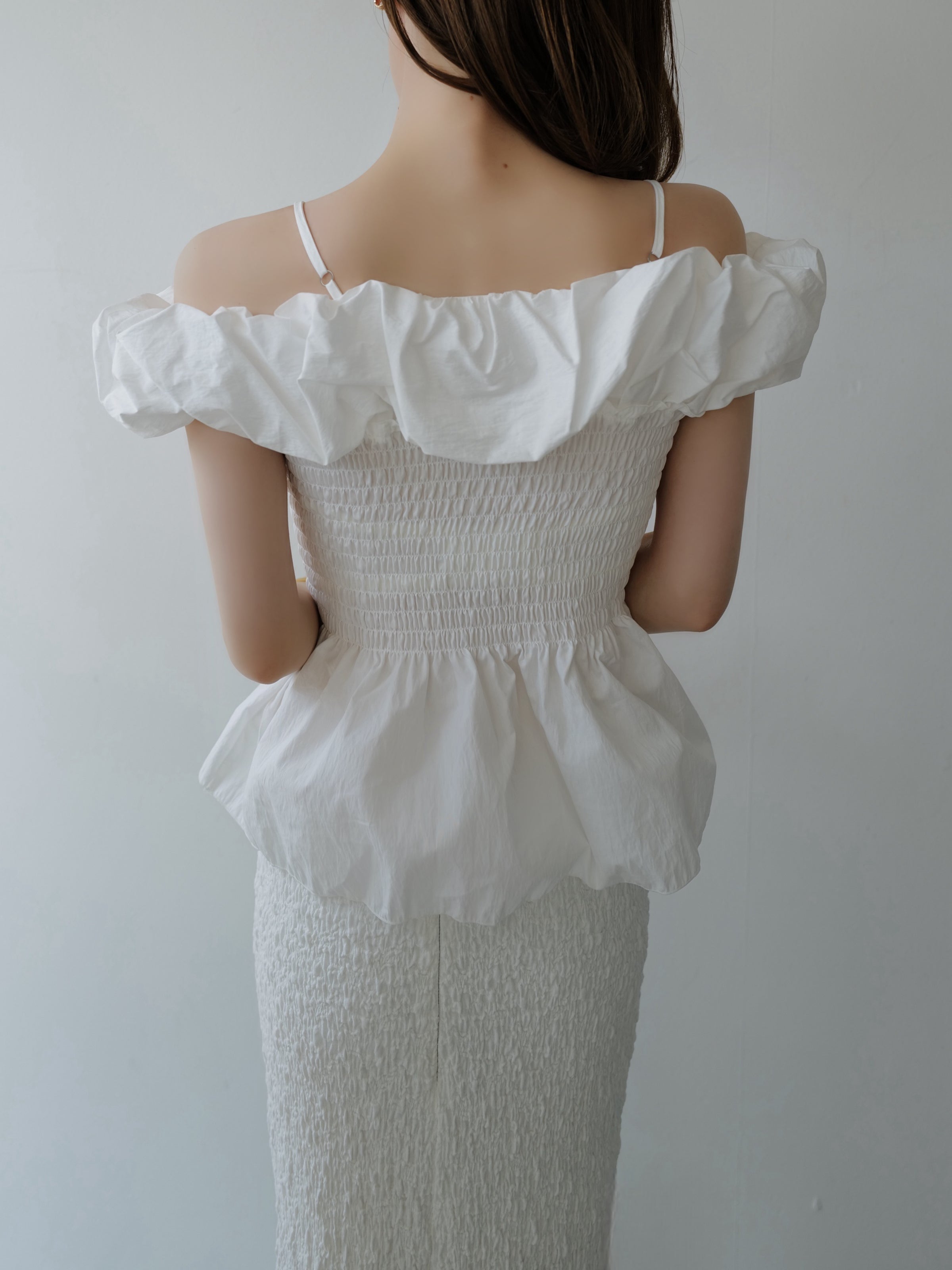 off shoulder peplum top