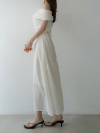 tencel drape off-shoulder dress