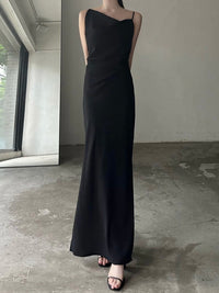 asymmetry drape cami dress