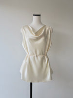 cowl neck satin tank
