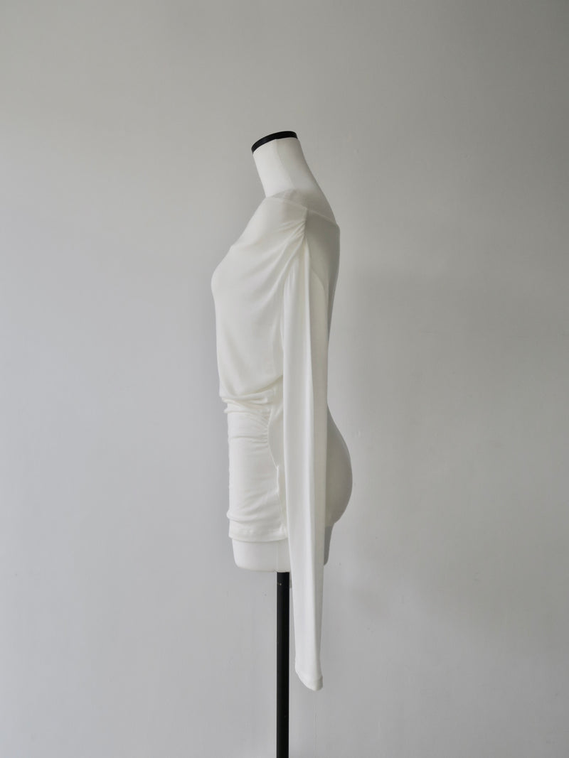 cowl silhouette stretching tops