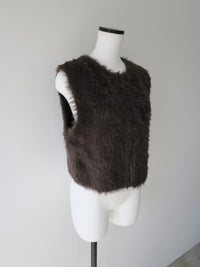 mink-like fur short vest