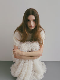 wool mohair short sleeve knit