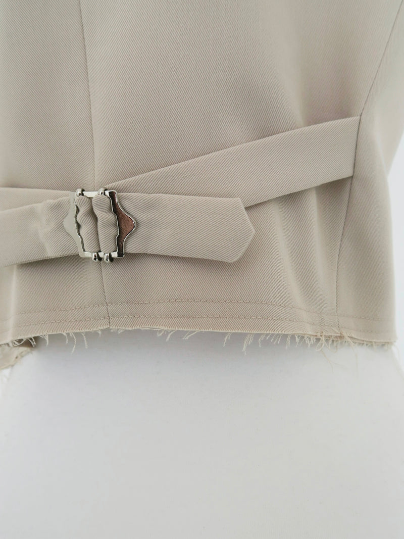 raw hem single vest