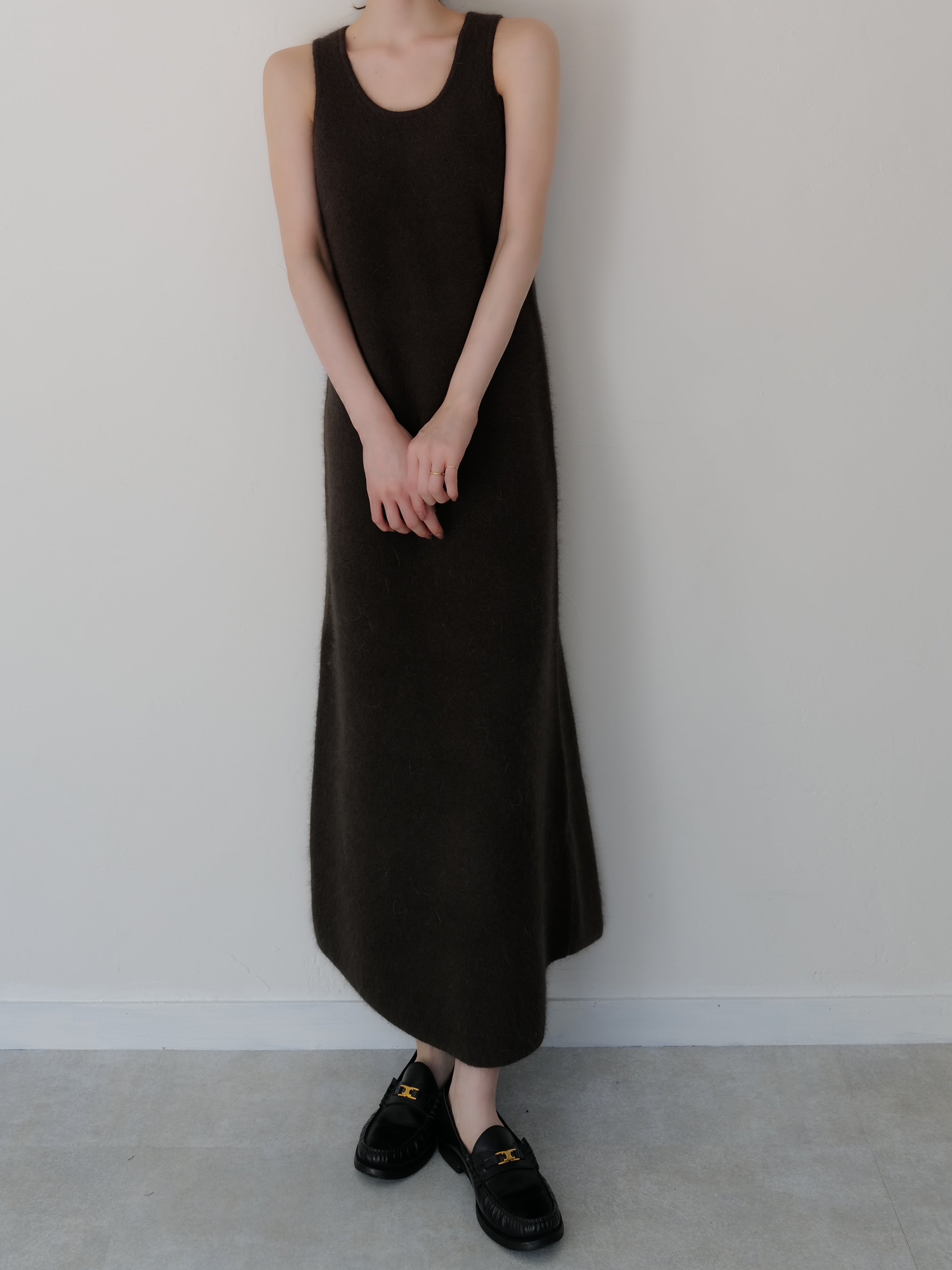 angora maxi knit dress
