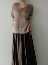 fuzzy v neck sweater