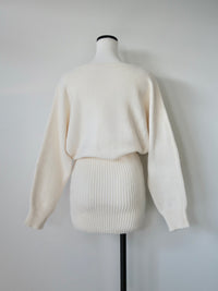 one shoulder knit mini dress