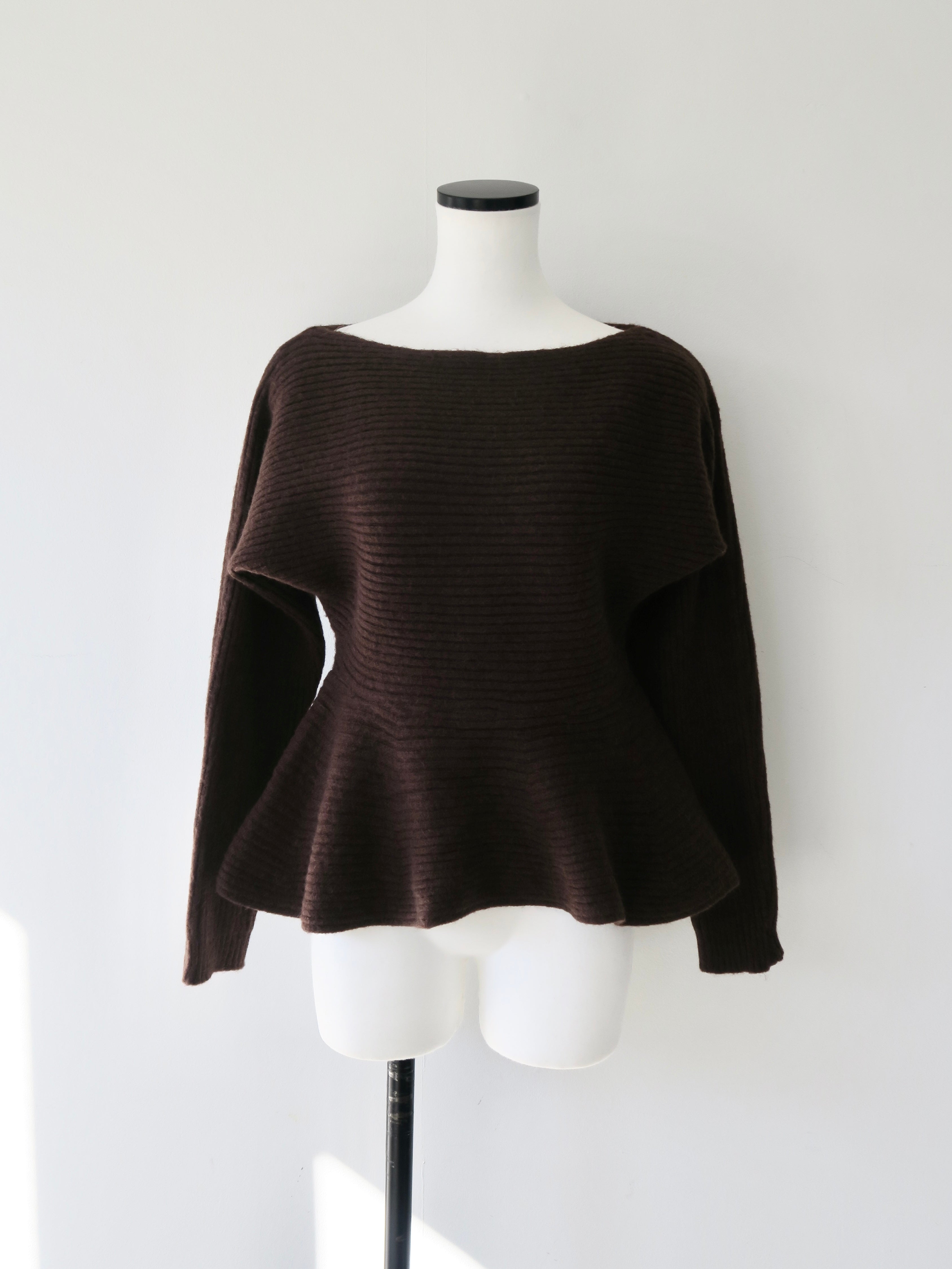 textured peplum knit set – célon