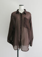 shiny sheer shirt