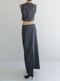 summer sale / raw hem slim long skirt