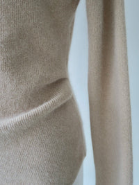 raccoon wool drape neck knit